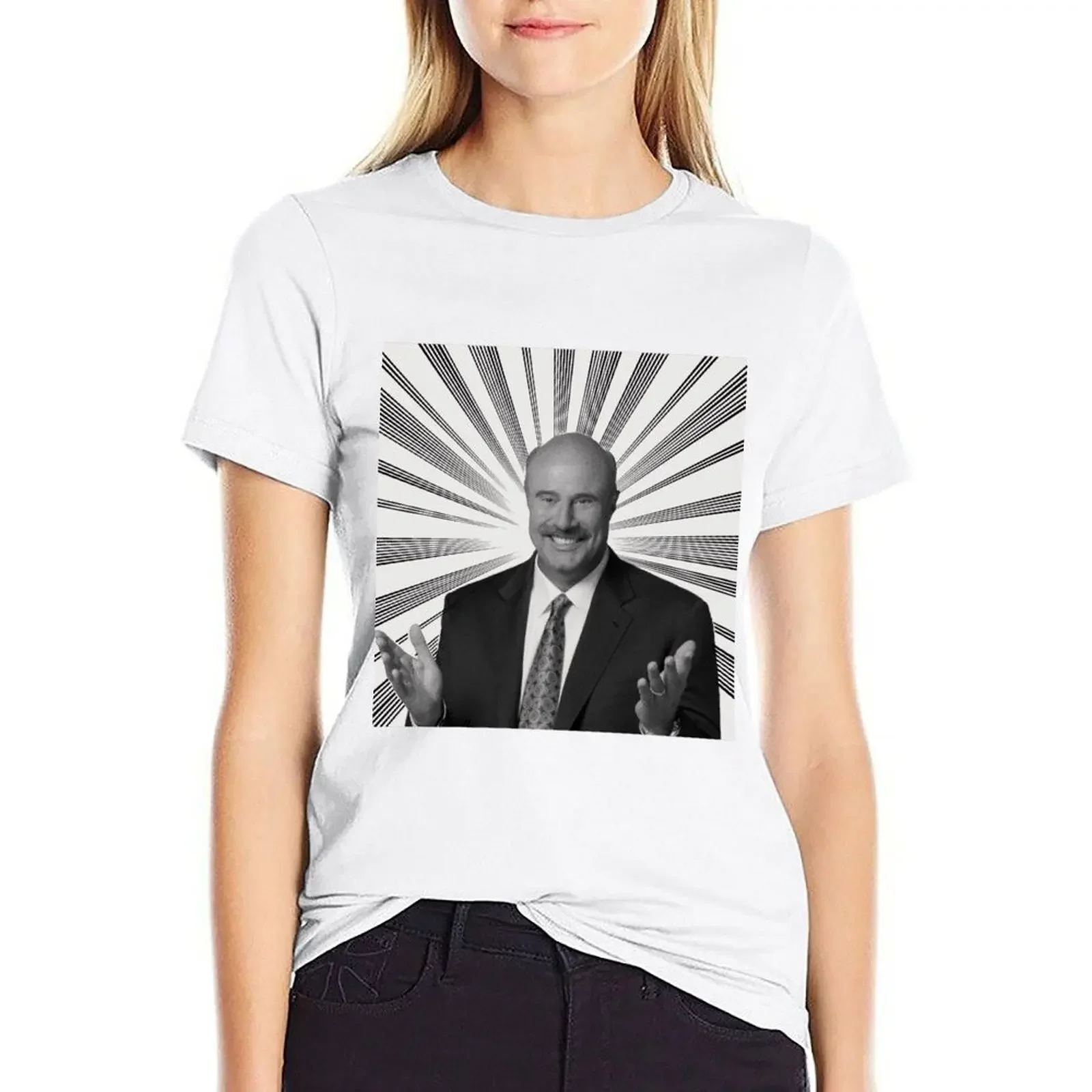 

Dr.Phil black and white T-shirt Aesthetic clothing vintage clothes summer clothes t shirts for Women