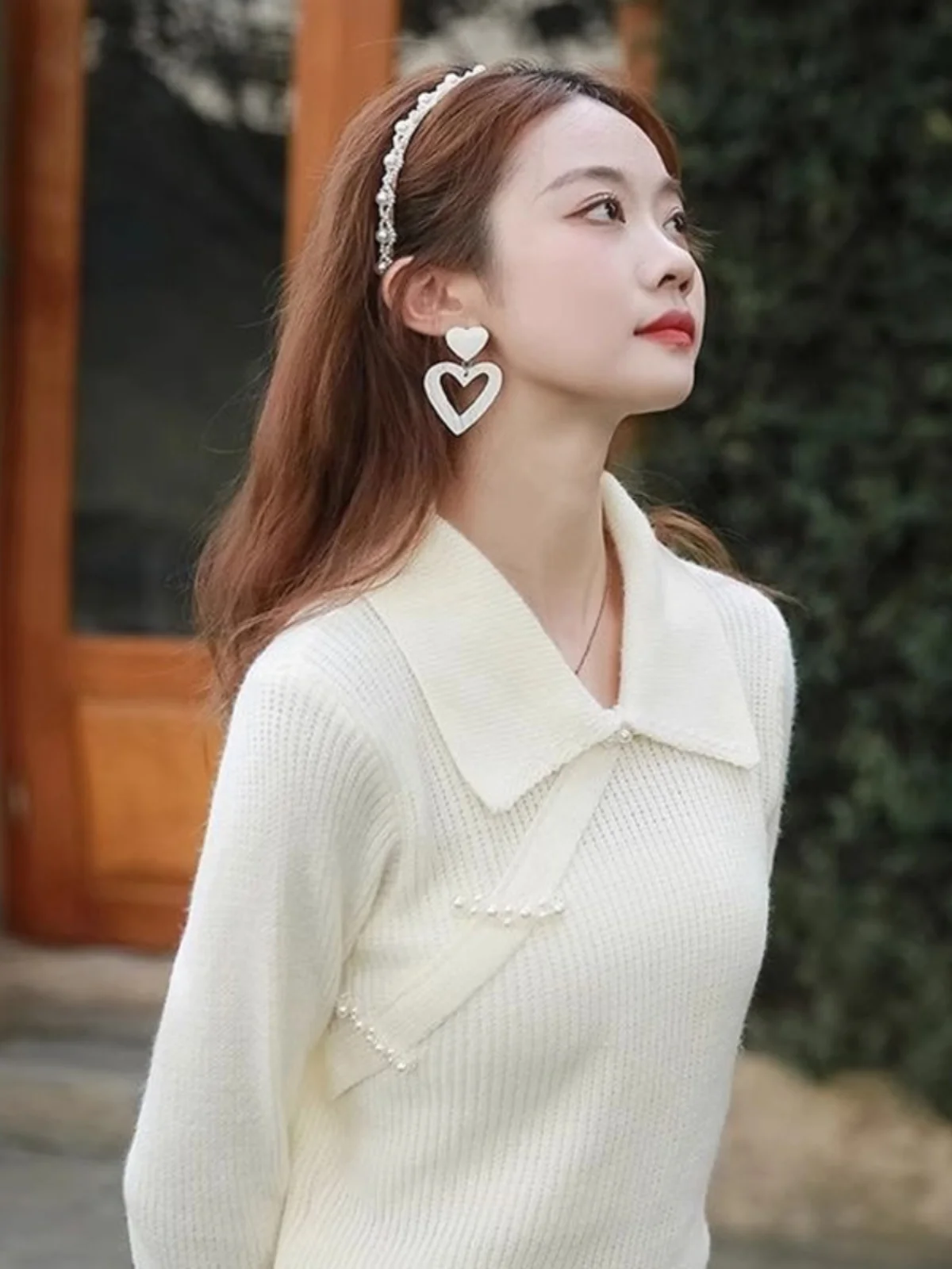 

Новый китайский свитер с воротником на пуговицах, женский осенне-зимний свитер больших размеров, закрывающий живот, утягивающий базовый слой, вязаный топ