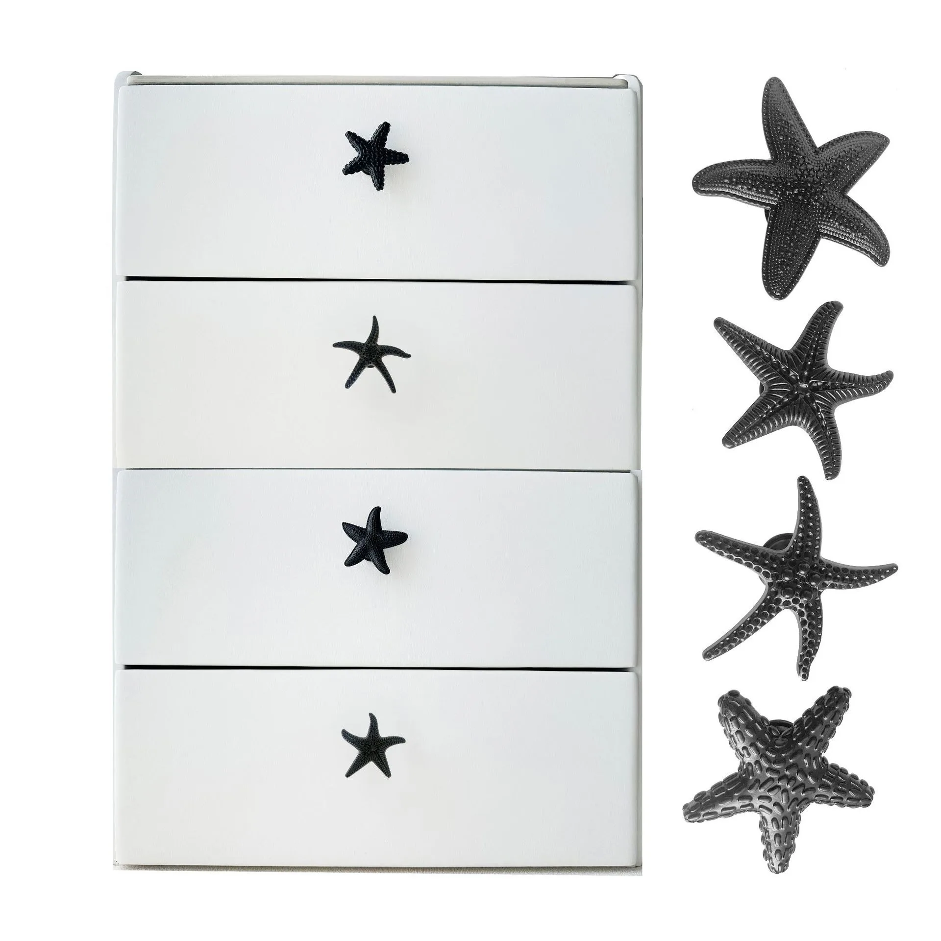 Creative Ocean Theme Starfish Knob Set – Zinc Alloy Single-Hole Drawer and Cabinet Pulls (Assorted Styles)