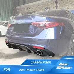 Car Rear Diffuser for Alfa Romeo Giulia TI Sport /Base Standard Sedan 2015-2020 Carbon Fiber Lower Bumper Lip Spoiler Body Kits