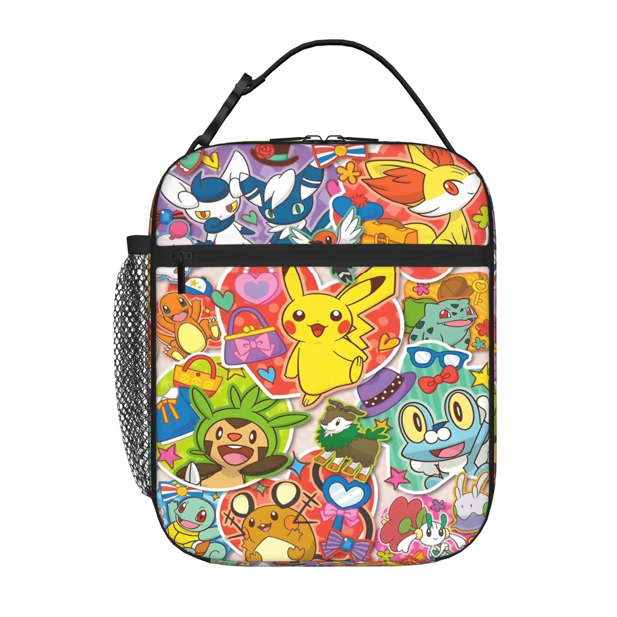 Cartoon Pokemon Theme Insulated Lunch Bag Meal Pack Rice Bag  bolsa Student Bento Lunch Handbag Insulation