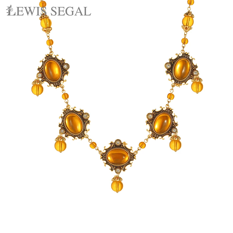 

LEWIS SEGAL Medieval Style Original Jewelry Sets Luxury Necklace Bracelets Earrings Set Ring Combo Set for Women 18K Gold