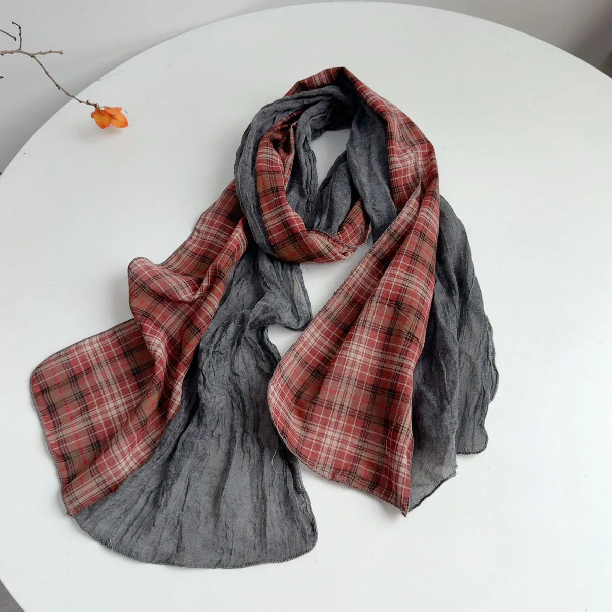 British Style Cotton Scarf for Women Retro Plaid Shawls And Scarves Lady Travel High Quality Warm Vintage Scarves 40x160cm