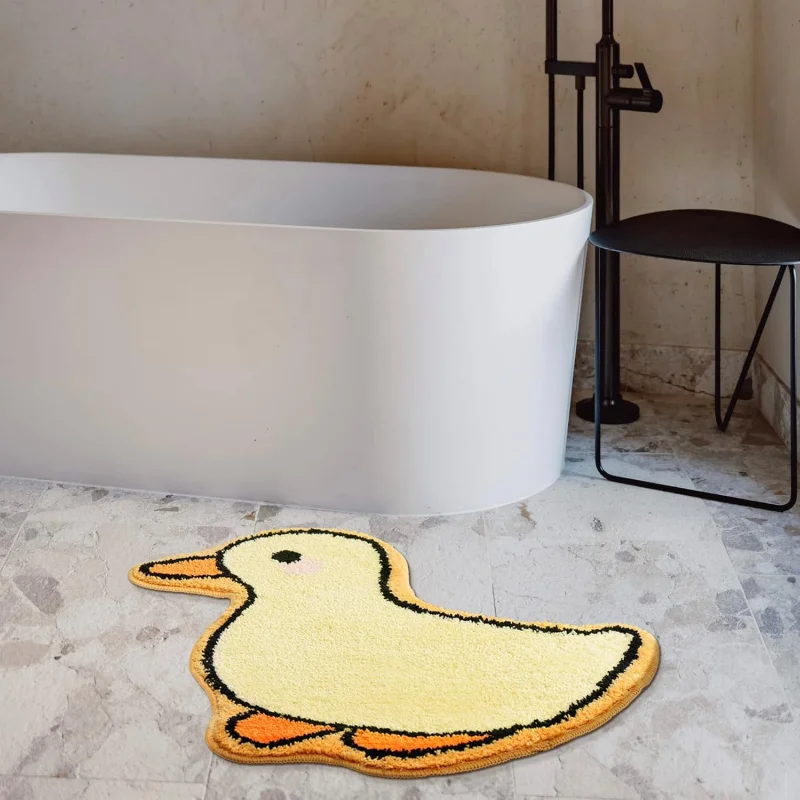 VIKAMA Lovely Duck Carpet Bathroom Non-Slip Absorbable Door Mat Living Room Bedroom Comfortable Foot Mat Home Decoration