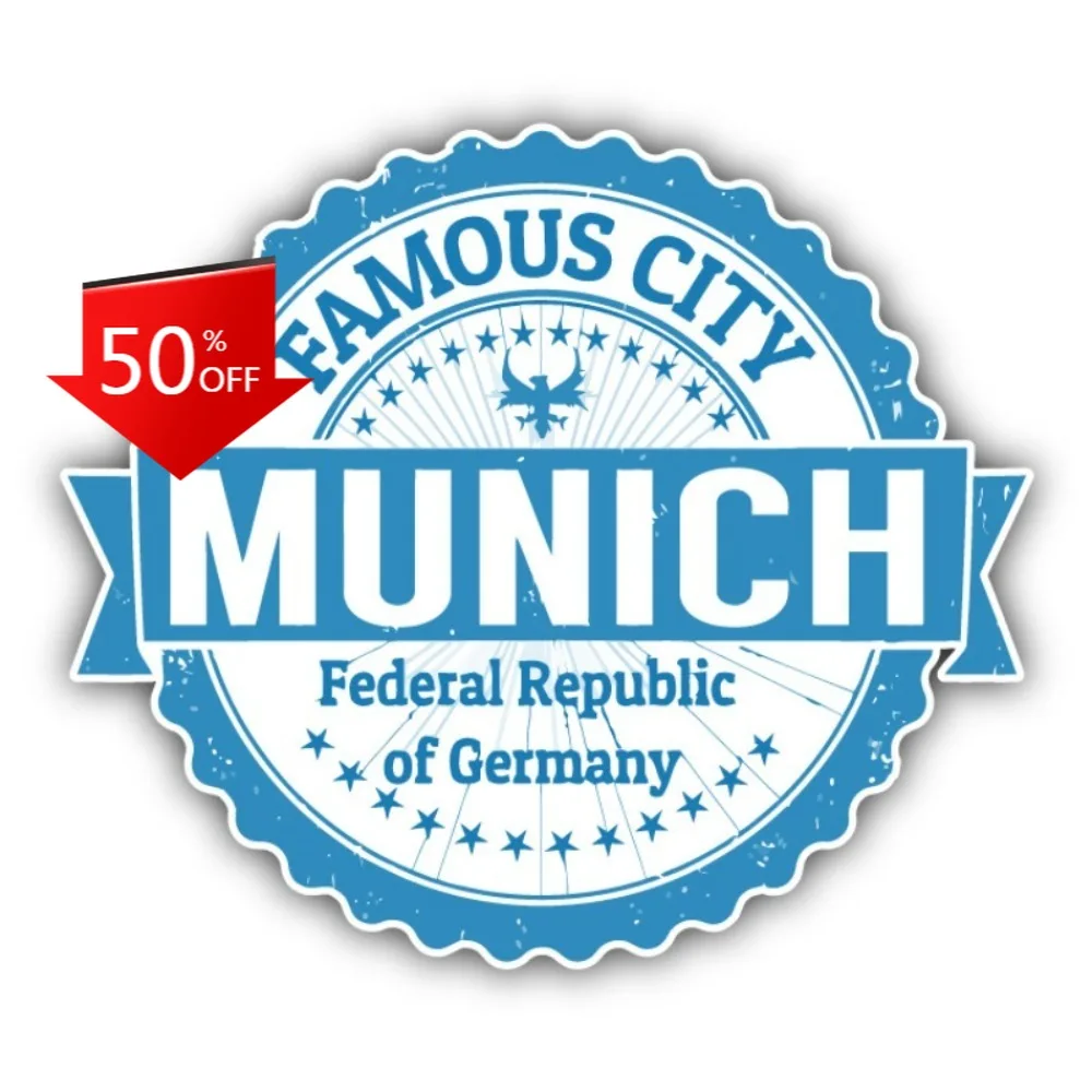 

Munich City Germany Grunge Funny Car Laptop Window Bumper Waterproof Vinyl Decal Accessory Vintage Retro Unique Vintage