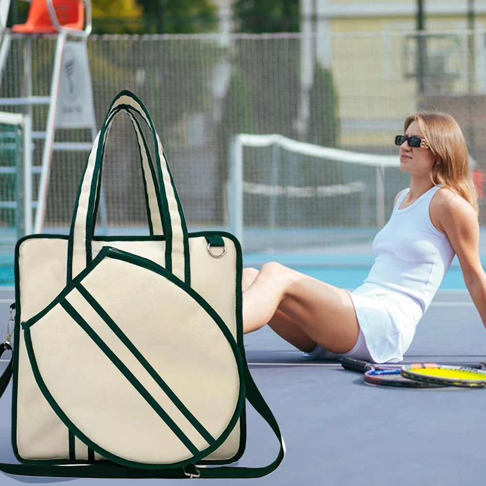 Tennis Tote Bag Large Tennis Bag Sports Handbag Pickleball Bag Tennis Racket Shoulder Bag for Men and Women