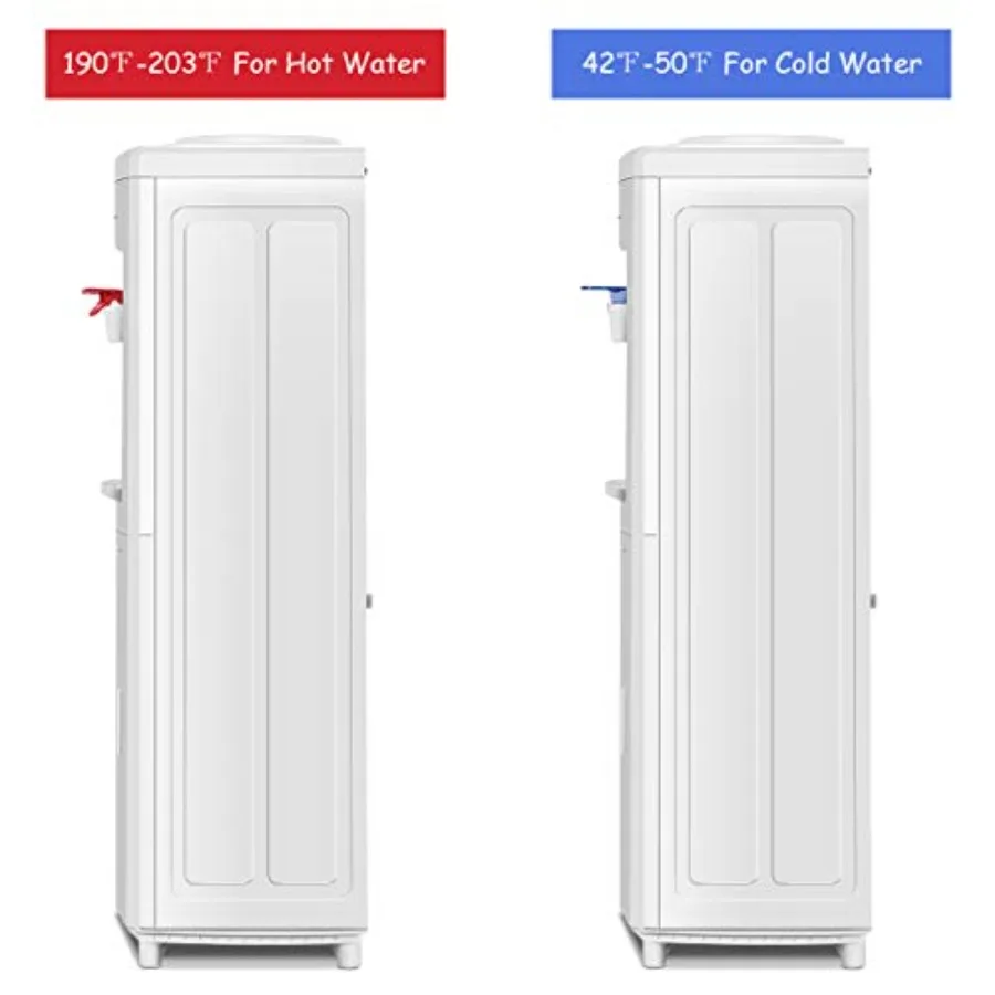 Top Loading Water Cooler Dispenser 5 Gallon Normal Temperature and Hot Water Electric Home Use with Storage Cabinet White
