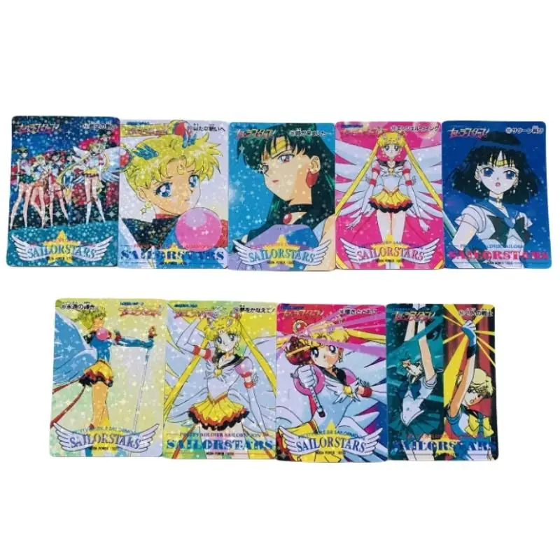 Sailor Moon flash Card Usagi Tsukino Mizuno Ami Kino Makoto Aino Minako DIY Action Toy Figures Anime Game Collection Gift friend