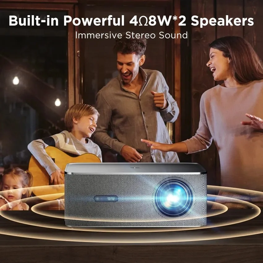 C50B 1000Ansi Lumens Smart Projector Wifi With Bluetooth Android 4K Black Home Data Outdoor Wall High Resolution Projector