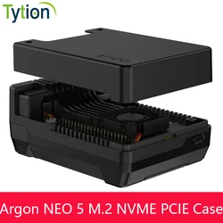 Raspberry Pi 5 Argon NEO 5 M.2 NVME PCIE Case Aluminum Alloy Housing with Built-in Fan SSD Board