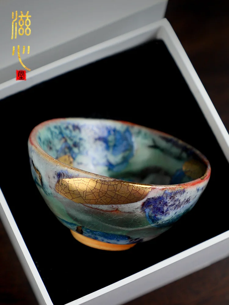 High-End Japanese-Style Donao Painting Cup Zhi Wild Burning Glazed Firewood Handmade Misty Style Single Tea