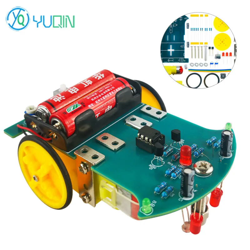 D2-7 Smart Tracking Car Kit - DIY Robot Car with Line Following, Soldering Kit, Electronic Project for Arduino/STEM Education
