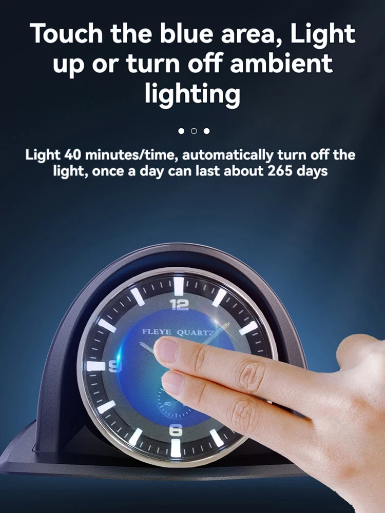 FLEYE High-End Car Watch Dashboard Quartz Watch Control Console Clock Car Front Interior Decoration Car Accessories Toy