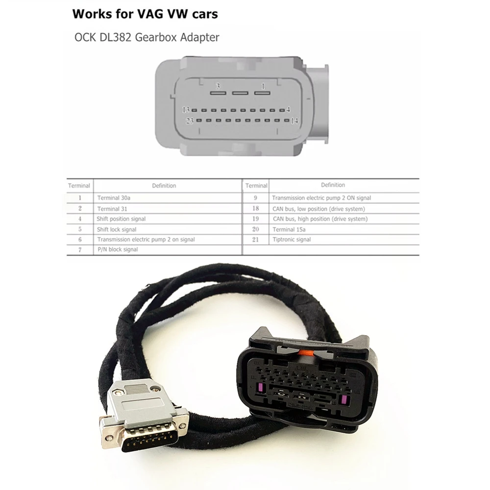 Professional For VW For VAG OCK DL382 Gearbox Adapter Cables Works For VAG/VW Support 11 Definition