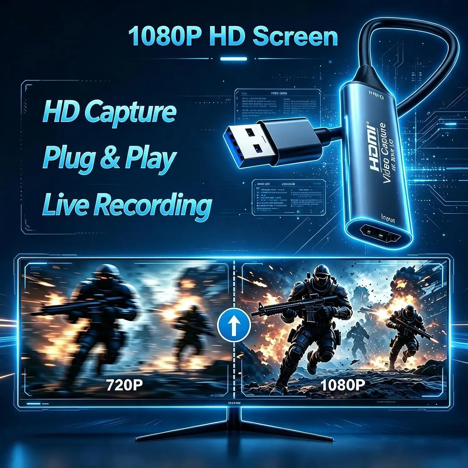 USB-C 2.0/3.0 HDMI Video Capture Card Supports 4K1080 HDMI to Type-C Video Capture Suitable for PC Android and Windows Systems view 5