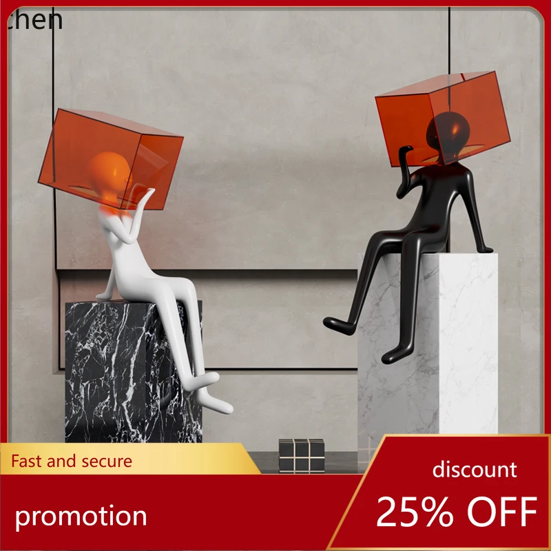 

CZ Figure Sitting Sculpture Model Room Study Sales Office Living Room Entrance Decoration