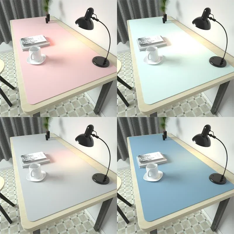 Solid Color Simple Non-slip Large Table Mat Waterproof PU Leather Protective Mouse Pad for Dorm Desk Coffee Dressing Table Mat