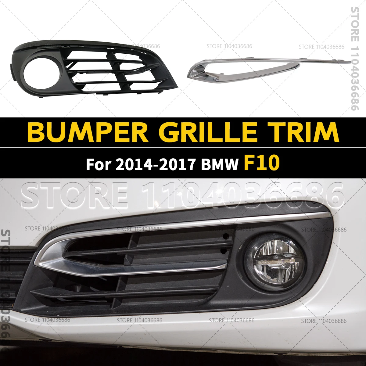 

For 2014-2017 F10 BMW 528i 535i 550i Front Bumper Fog Light Cover Grille Trim 51117331731 51117331732 51117331769 51117331770