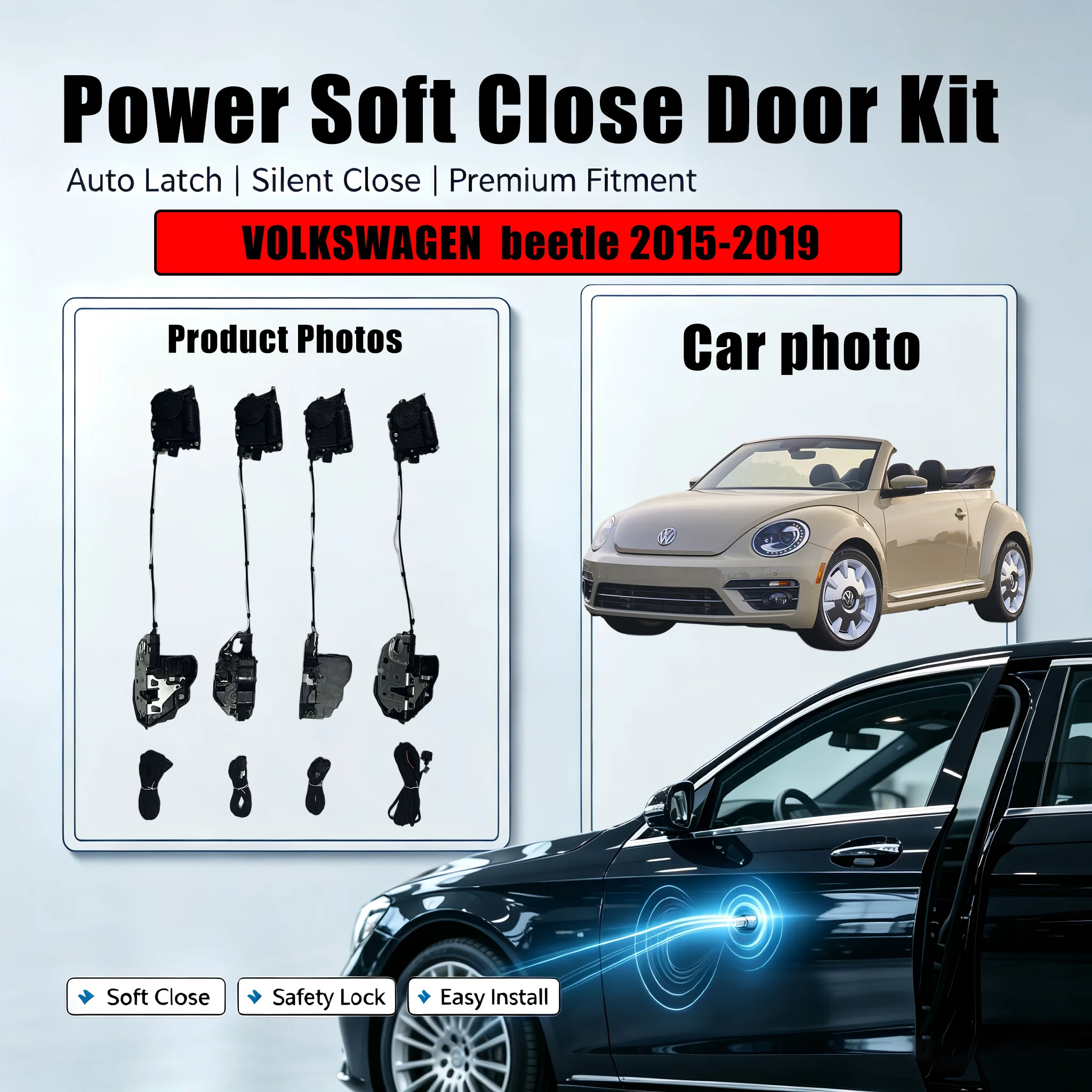 Xcar for VOLKSWAGEN  beetle 2015-2019 Car OEM Automatic Soft Close Door Electric Suction Kit Auto Power Closing