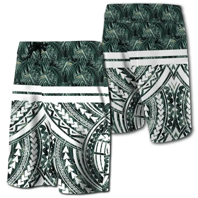 2024 Men Beach Shorts Hawaii Summer Tropical Polynesian Kanaka Women Board 3D Print Swim Trunks Ropa Hombre Short Pants