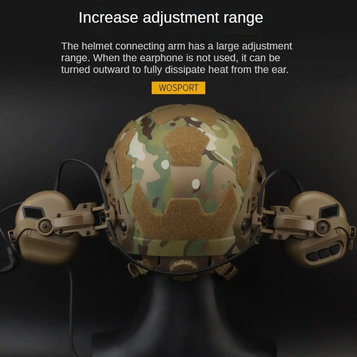 newT77 Tactical Headset Holder Helmet-Mounted Accessory Rail Adaptor Kit Adjustable Pickup Noise Canceling Holder, Set B