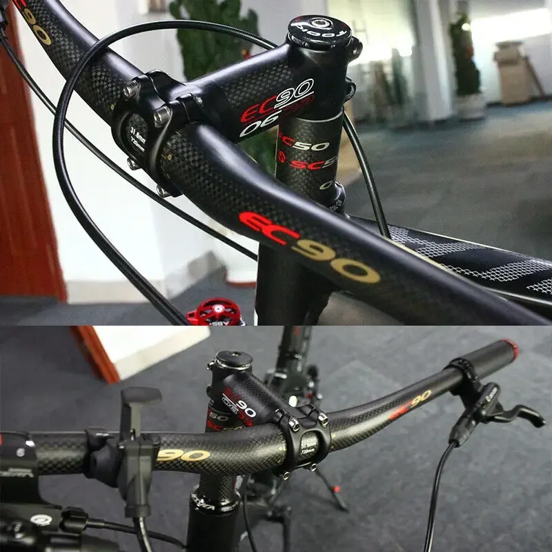 EC90 25.4/31.8mm Carbon Bicycle Handlebar 660/680/700/720/740/760 MTB Riser Bar 31.8mm 25.4mm DH Bike Handle Flat Bar