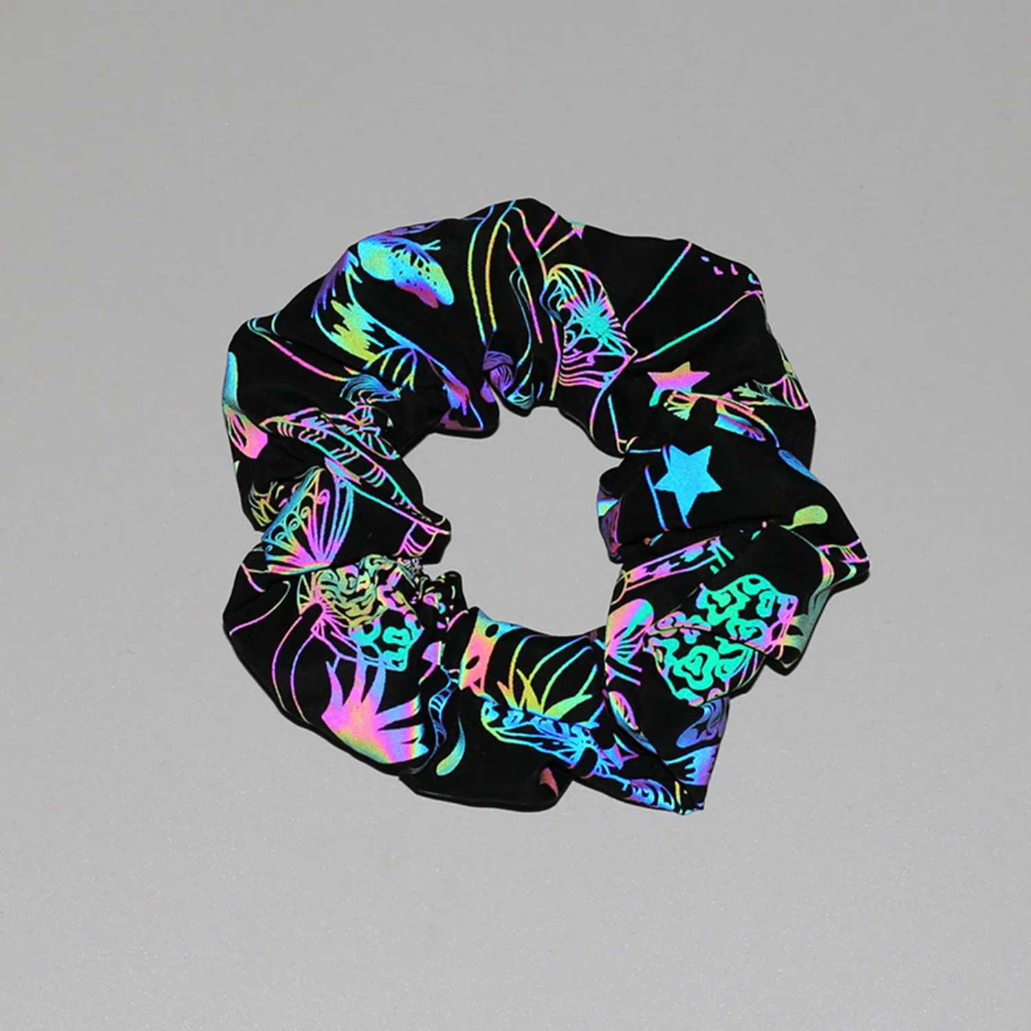 توهج توك شعر داكن ربطات شعر عاكسة متوهجة Scrunchy العصابات النساء موضة إكسسوارات الشعر الرياضة الهذيان العصابات الشعر