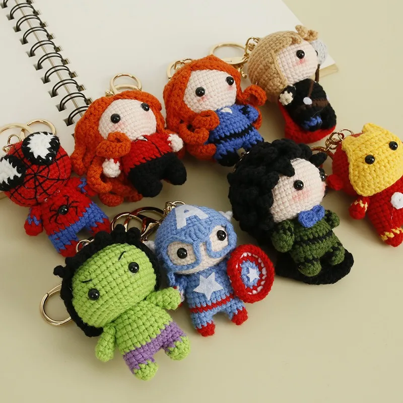 

New Hero Series Cartoon Hand-Knitted Dolls Weaving Women's Yarn Crochet Cartoon Dolls Handmade Product Boy's Birthday Gift