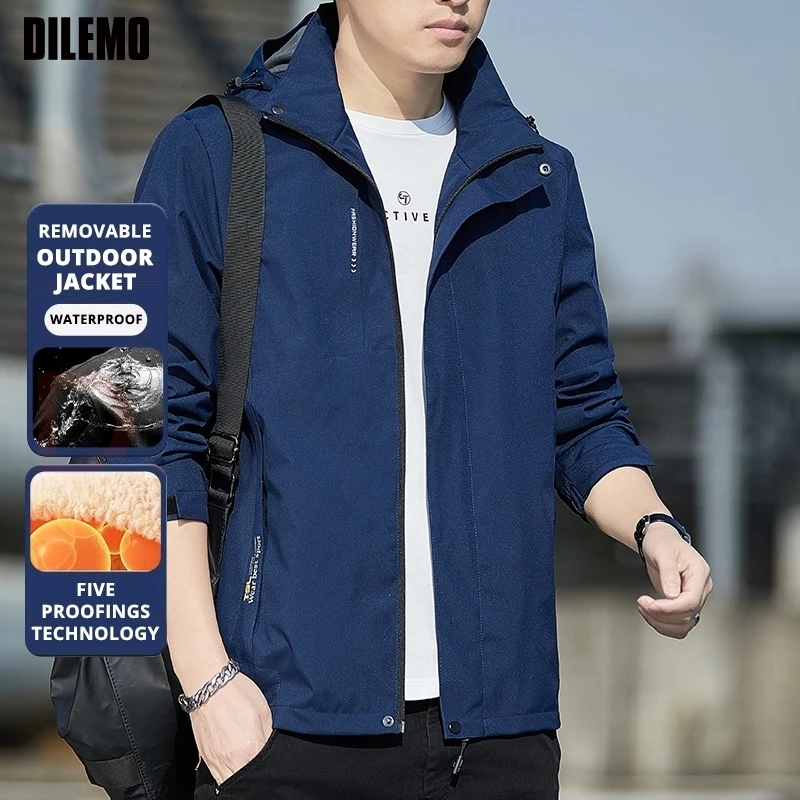 

High End Anti Fouling Non Stick TechnologyMen Sport Outdoor Jacket Windbreaker Autumn Casual Hooded Coats Windproof Outwear New