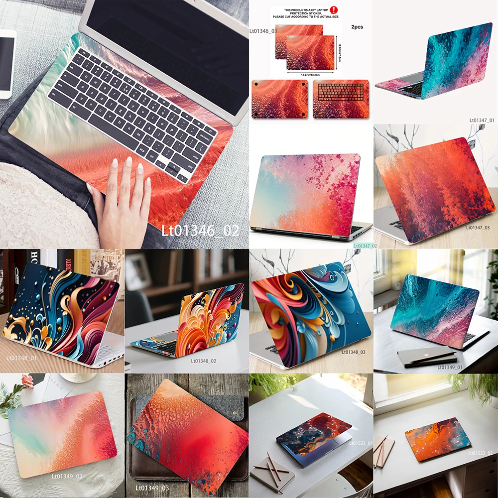 

Red Orange Gradient Laptop Skin Sticker, Waterproof Vinyl Decal for 12-17 inch MacBook HP Lenovo Dell Notebook