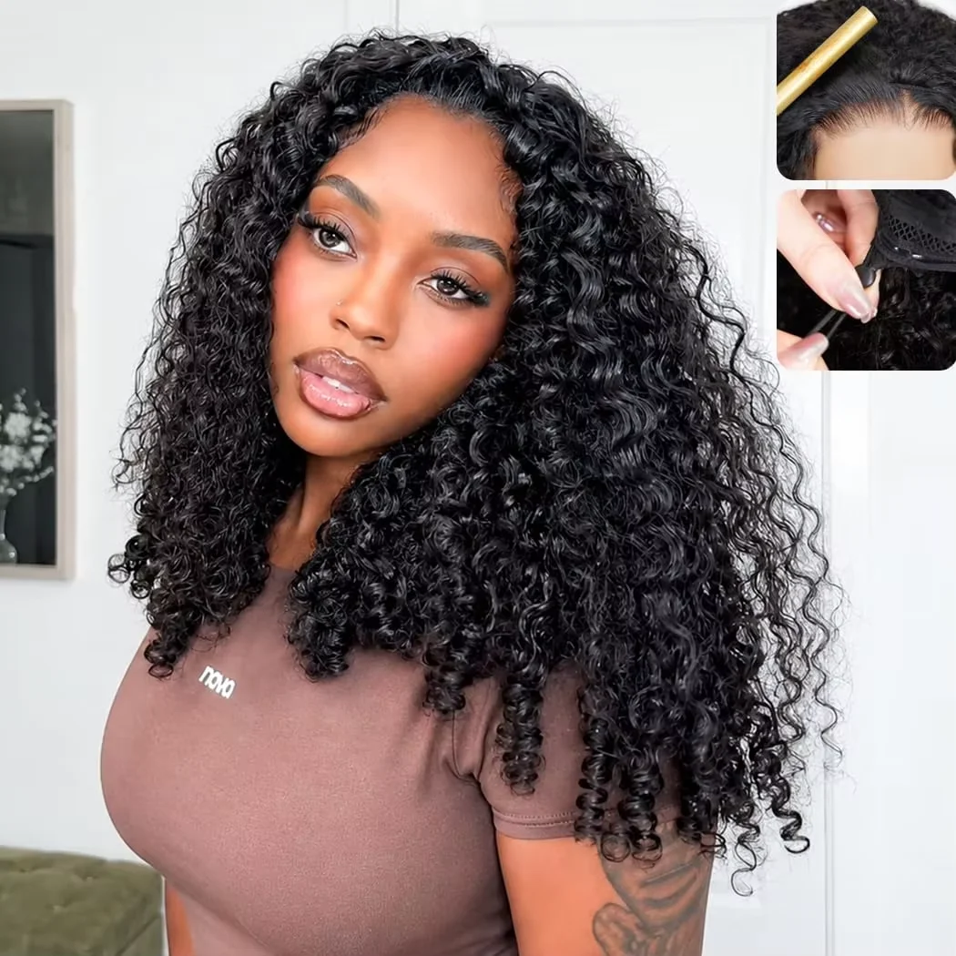 New Arrival Half Wig Human Hair 220% Density  Burmese Curly Wig 16-32 Inch Hair with Spiral Curls End 3 In 1 Half Wig Seamless Flip Over Glueless Wigs for Women with Drawstring Beginner Friendly Natural Color
