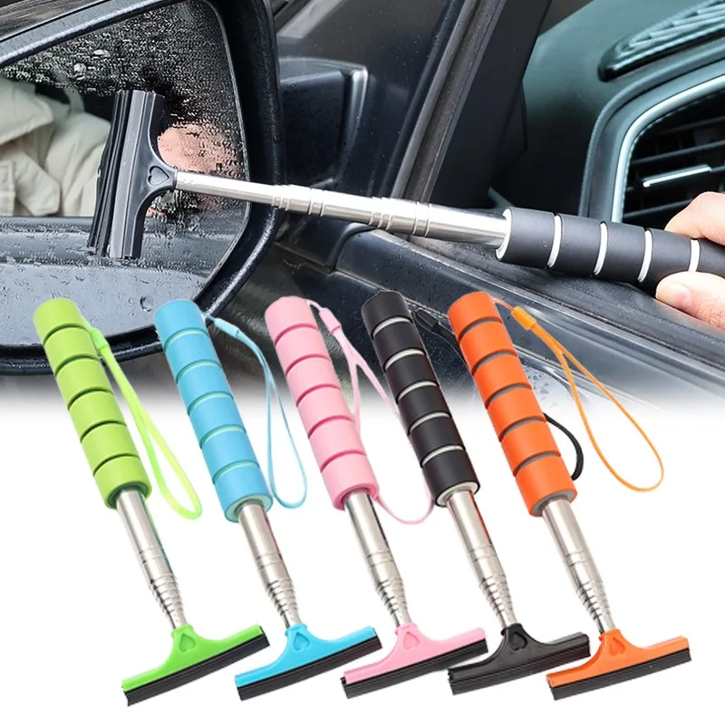 

Car Telescopic Handle Wiper Auto Rearview Mirror Wipers Stainless Steel Multifunctional Window Glass Brush Cars Wash Clean Tools