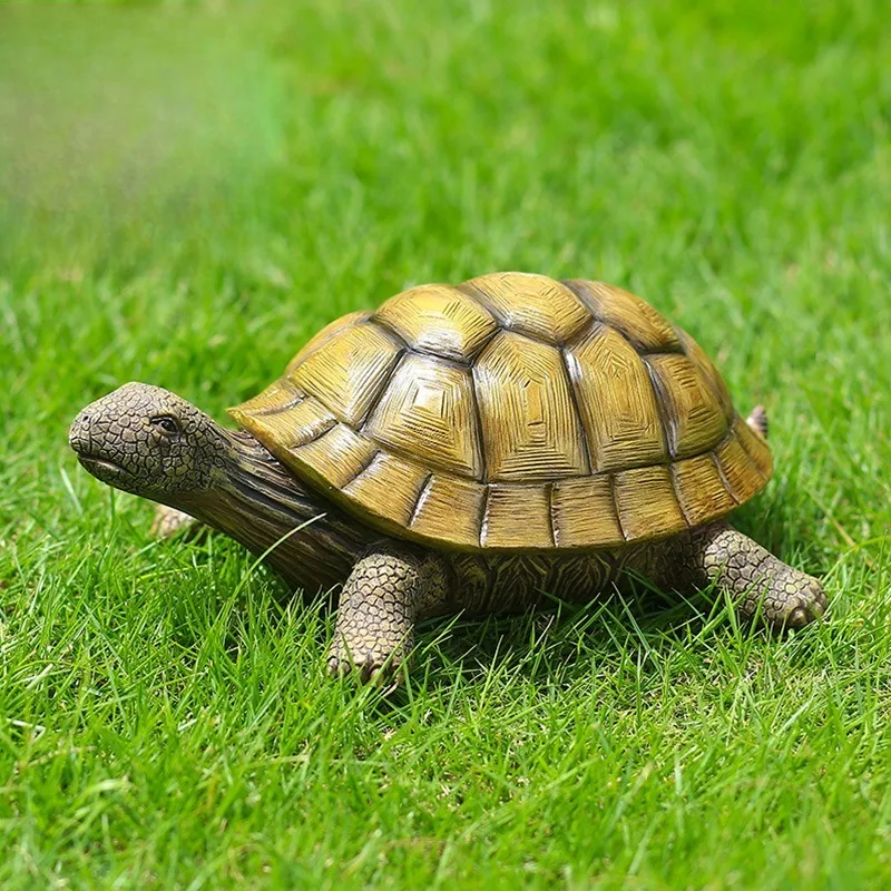 

1pcs Realistic Garden Turtle Statue Decor Resin Material Statue Unique Birthday & Festival Gift for Home Garden Decoration