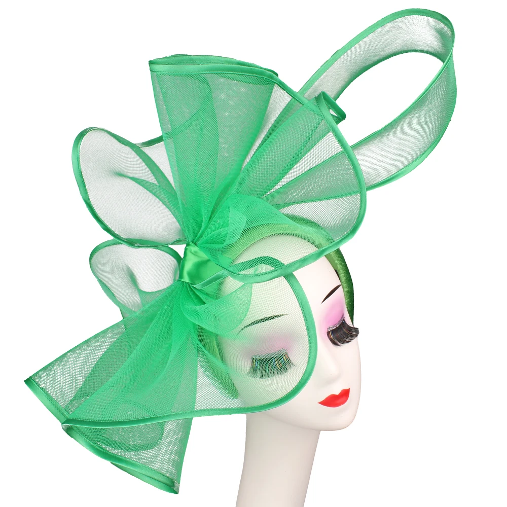 Fashion Fascinator Hat on Hair Bands Big Party Crinoline Headwear for Church Wedding Bride Women's Hair Accessories