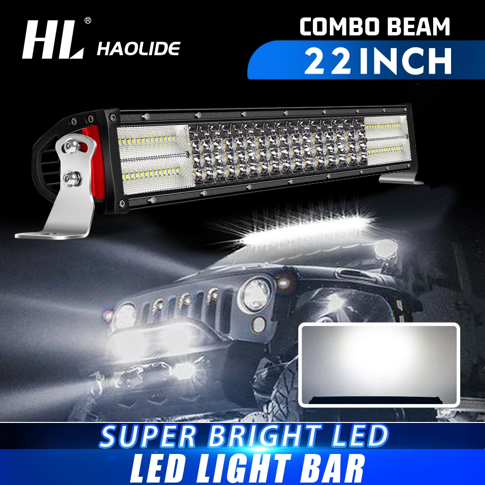 

HL 4 ряда 22-дюймовая светодиодная панель дальнего света 6000K Светодиодные фары Барные прожекторы для лодок Грузовик ATV SUV Offroad 4x4 12V 24V