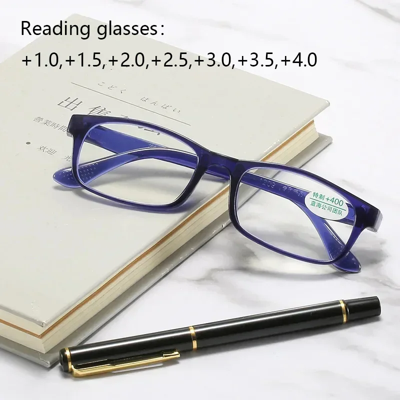 Blue Transparent Frame Magnetic Anti-Blue Light Reading Glasses Presbyopic Eyeglasses Eyewear Magnetic Therapy Vision Care