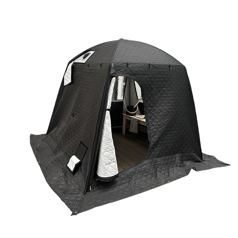 Mobile Sauna Tent Transparent Skylight Ice Fishing Sweat Prism Tent with Chimney Hole Sauna Tent Manufacturer