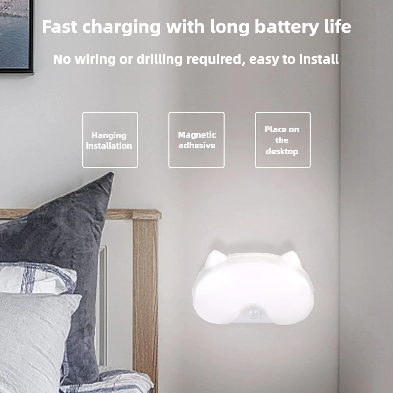 Luce notturna automatica con sensore del corpo umano - Luce angolare sotto il letto con sensore a risparmio energetico, per passerella, armadio e camera da letto