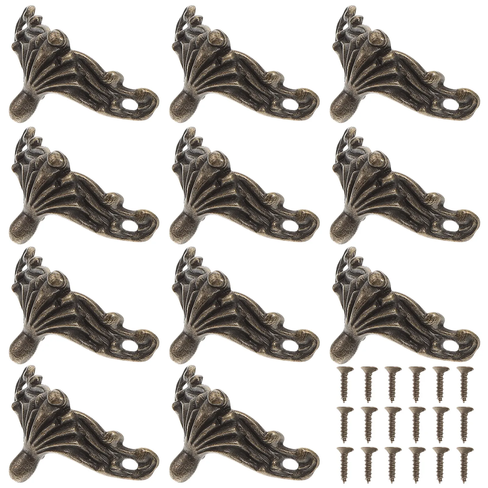 25pcs Zinc Alloy Vintage Jewelry Box Legs, Decorative Corner Protectors for Wooden Chests, Gift Cases & Furniture