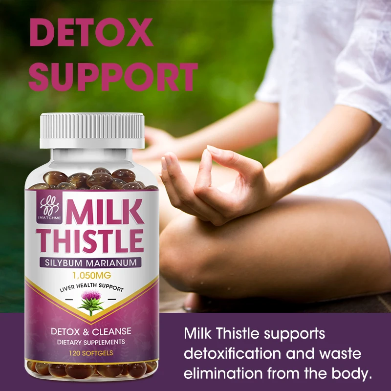 3X Organic Milk Thistle Silymarin Marianum & Dandelion Root, Non-GMO, Gluten Free, 120 Vegan capsules