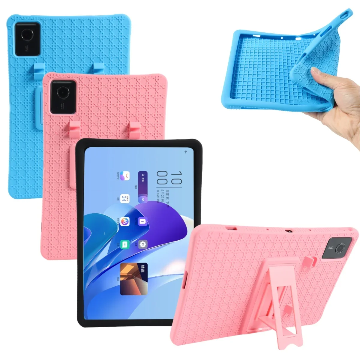 

For Lenovo Chromebook Duet Gen 9 2024 & EDU G2 11" Soft Silicone Tablet Case with Multi-Angle Stand for Duet 11 11M889 10.95"