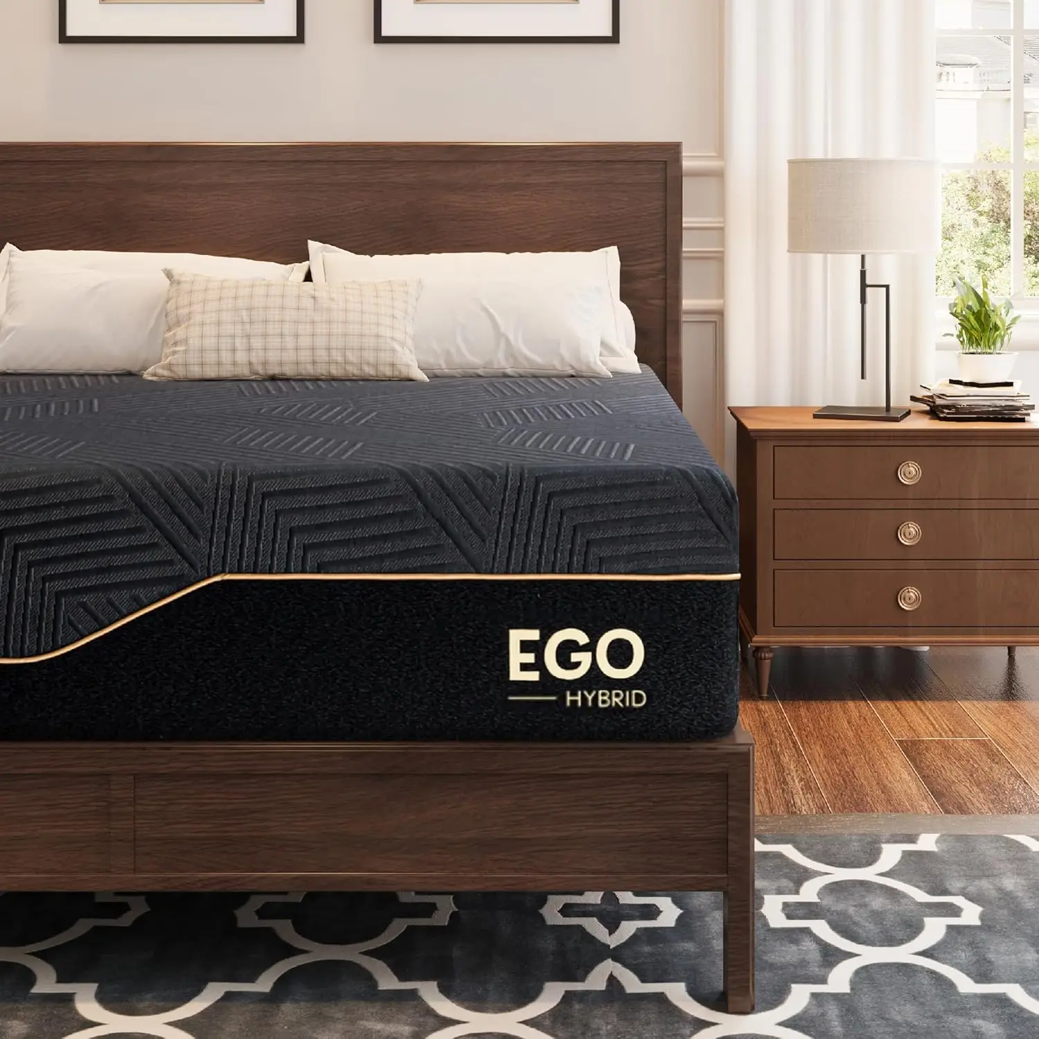 EGOHOME 14 inch Hybrid Twin XL Mattress, Memory Foam Pocket Spring Mattress with Cooling Cover, Bed in a Box, CertiPUR-US Certif