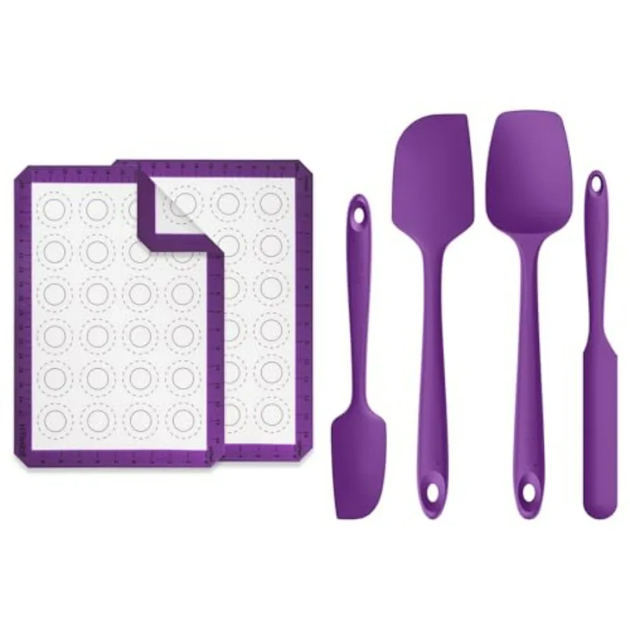 

446F термостойкий силиконовый коврик для выпечки Macaron и модернизированный высокостойкий гибкий и прочный силиконовый шпатель 600F, набор из 4 шт.