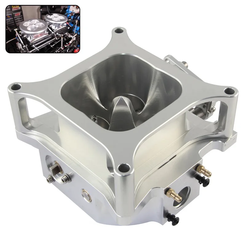 1000CFM 4150 شفة المكربن خنق الجسم 1.75 "الأساسية 4 برميل ث/2" فاصل CNC لشيفي جنرال موتورز شيفروليه فورد 302 SBC الألومنيوم