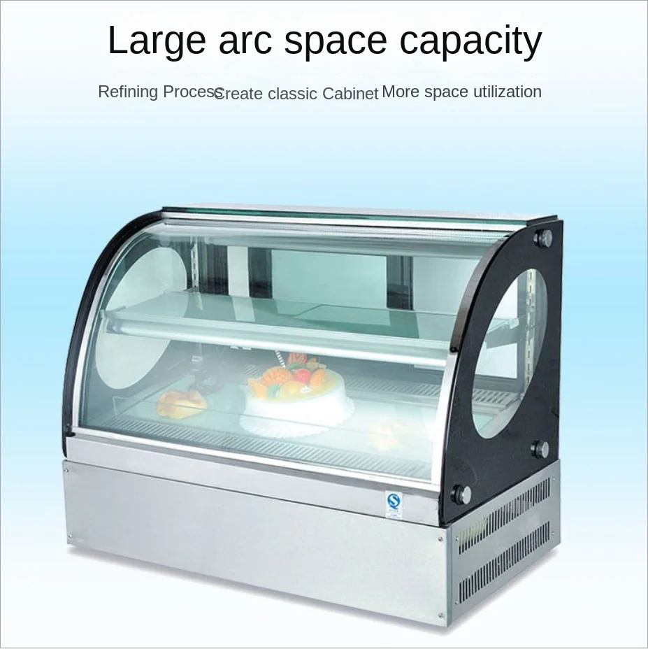 Cake Counter Refrigerated Cabinet Display Cabinet Made of Glass Commercial Fruit Cooked Dessert Freezer Desktop Large Fresh