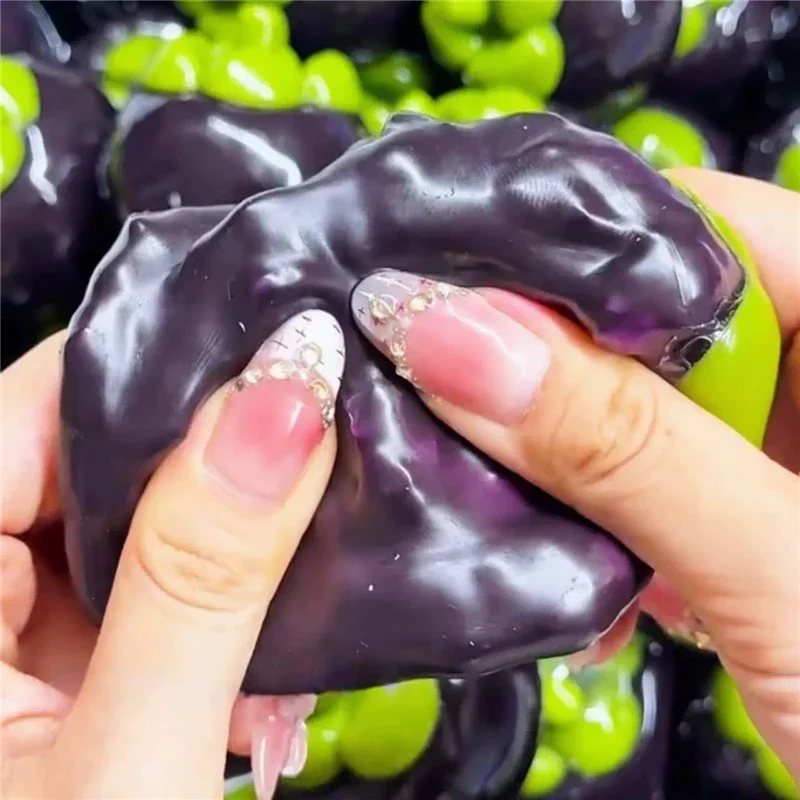 Furit Mangosteen Stress Ball Squishy Toy ASMR Stress Relief Fidget Toy Durian Lemon Mango Crunchy Building Blocks Filler Ball