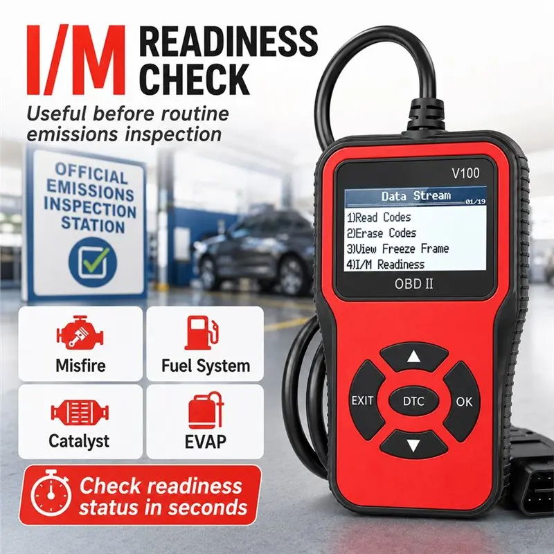 A33K-V100 OBDII Automotive Diagnostic Tool With Battery Voltage Testing Functionality Code Reader Scanner Engine Analyzer