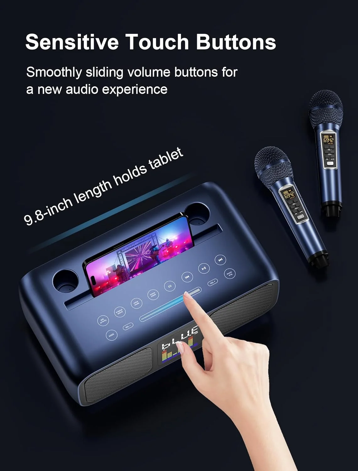 Karaoke Player 2 In 1 Bluetooth Speaker With Wireless Microphone Home Party Speaker Phone Stand Singing Speaker