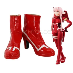 New Anime DARLING in the FRANXX Cosplay Shoes 002 Zero Two Cosplay Boots High Heels Carnival/Halloween Party Shoes for Women