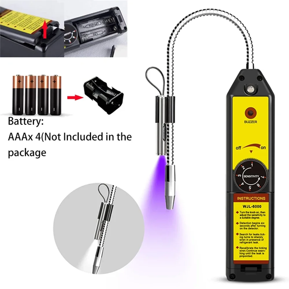 

WJL-6000 Freon Leak Detector Halogen Leak Detector Refrigerant Gas HVAC Air Conditioner R22 R410A R134A Tester Detection Tool